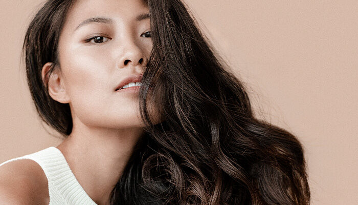 woman with smooth and shiny hair