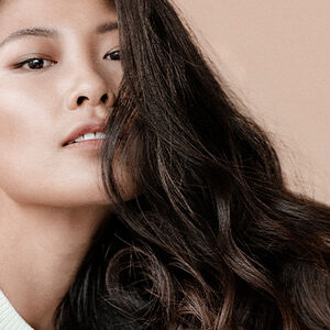 woman with smooth and shiny hair